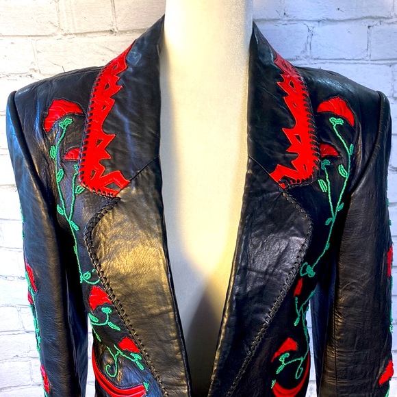 Renegade Ren Ellis Vintage Black Leather Jacket SZ 8 - Picture 2 of 11